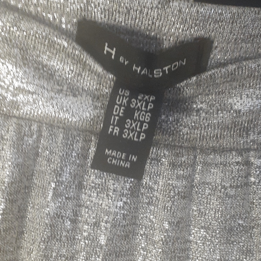 Halston plus size silver skirt new with tags